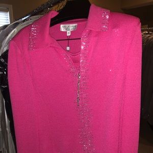 Brand New St. John Pink 3-piece Jacket, Skirt Suit